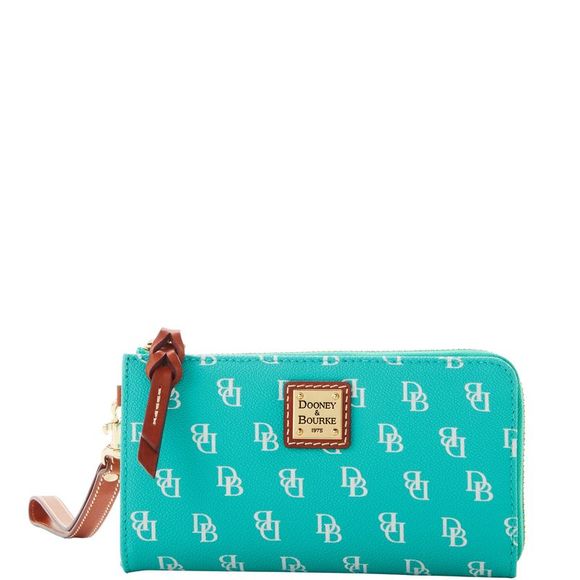 Dooney & Bourke Gretta Folded Zip Wristlet - Sea Foam - Picture 1 of 3
